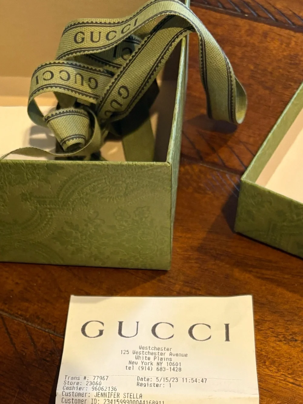 Gucci GG Supreme Small Pouch in Beige/Green/Red - Picture 5 of 6